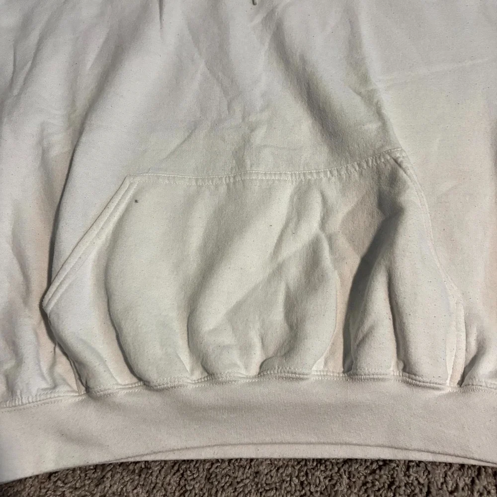 Gildan Heavy Blend Hoodie XL White Blank Pullover Sweatshirt Cotton Poly - Picture 2 of 9